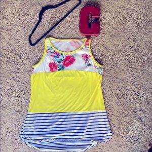 Bright color block tank top